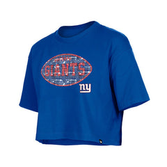 New York Giants Girl's Flip Sequin Boxy T-Shirt | NFL Online