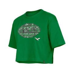 Philadelphia Eagles Girl's Flip Sequin Boxy T-Shirt | NFL On sale