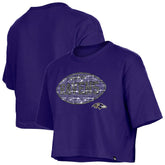 Baltimore Ravens Girl's Flip Sequin Boxy T-Shirt | NFL New