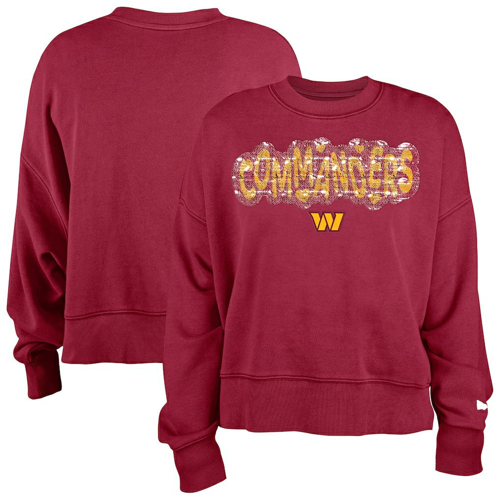 Washington Commanders Girl's Flip Sequin Sweatshirt | NFL Hot