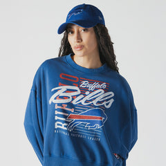 Buffalo Bills Women's Oversized Throwback Mineral Wash Crew Neck Sweatshirt | NFL Sale