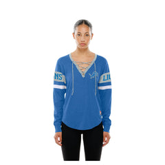 Detroit Lions Women's Throwback Lace-Up Long-Sleeve T-Shirt | NFL Outlet