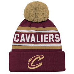 Wine Cleveland Cavaliers Outerstuff Youth Backboard Jacquard Cuffed Knit Hat with Pom sale | NBA