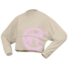 Chicago Cubs Fanatics Women's Floral Preppy Cropped Long Sleeve T-Shirt - MLB T-shirts