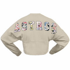 Houston Astros Fanatics Women's Floral Preppy Cropped Long Sleeve T-Shirt - MLB T-shirts