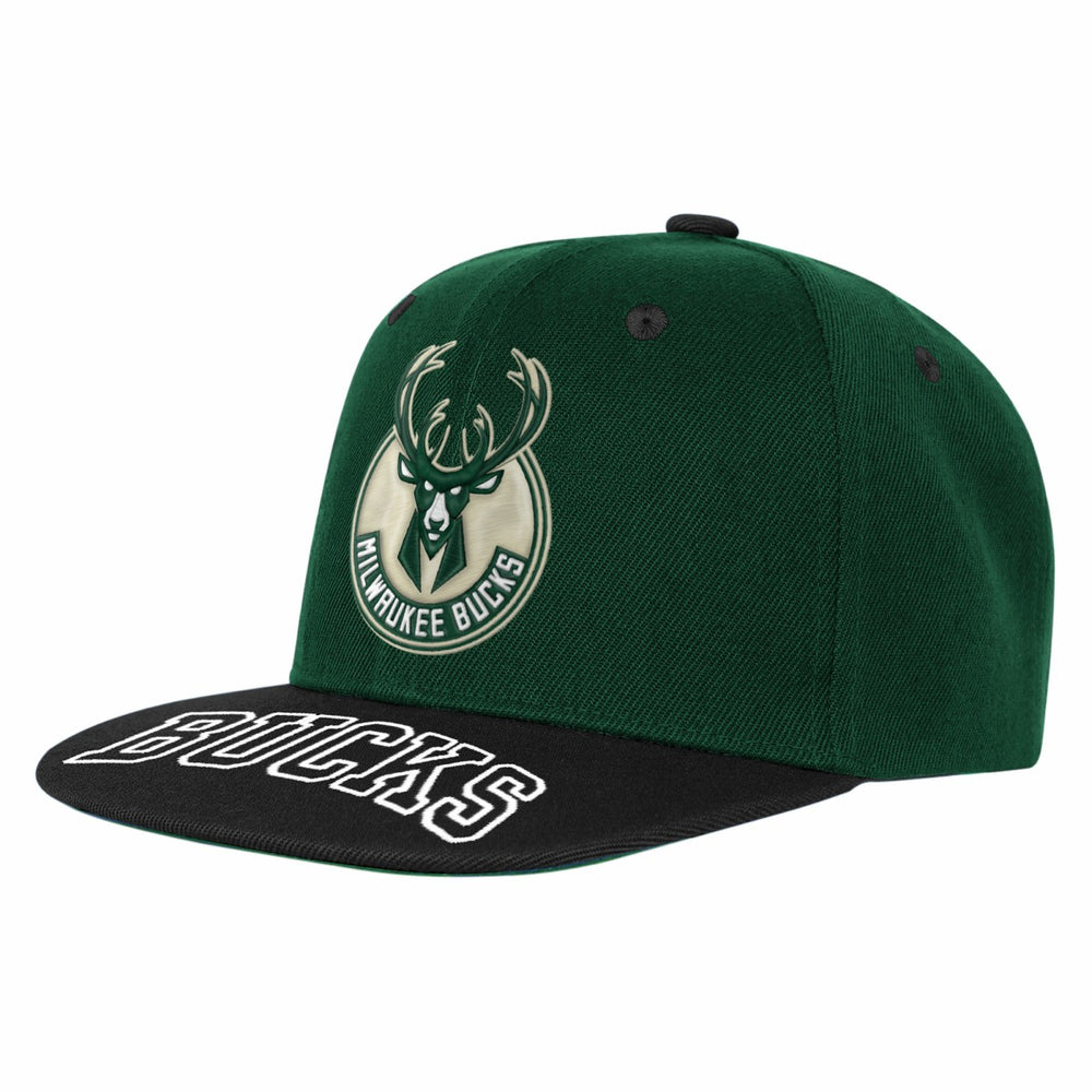 Hunter Green/Black Milwaukee Bucks Outerstuff Youth Two-Tone Snapback Hat | NBA