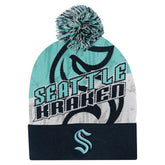 Seattle Kraken Outerstuff Youth New Edge Cuffed Knit Hat with Pom - NHL Hats