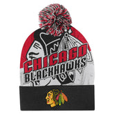 Chicago Blackhawks Outerstuff Youth New Edge Cuffed Knit Hat with Pom - NHL Hats