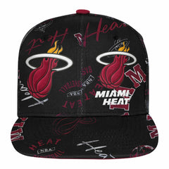 Black Miami Heat Outerstuff Youth Street Hooper Allover Print Snapback Hat | NBA