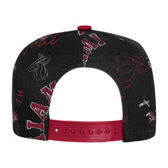 Black Miami Heat Outerstuff Youth Street Hooper Allover Print Snapback Hat | NBA