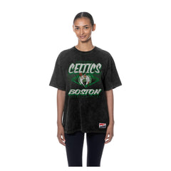 Black Boston Celtics Women's Throwback Mineral Wash Oversized T-Shirt | NBA