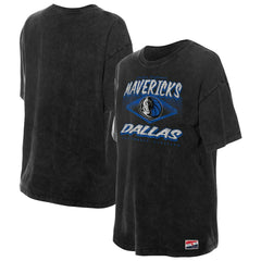 Black Dallas Mavericks Women's Throwback Mineral Wash Oversized T-Shirt sale | NBA