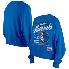 Blue Dallas Mavericks Women's Boxy Throwback Mineral Wash Sweatshirt sale | NBA