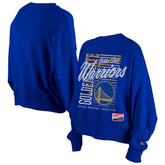 Royal Golden State Warriors Women's Boxy Throwback Mineral Wash Sweatshirt sale | NBA