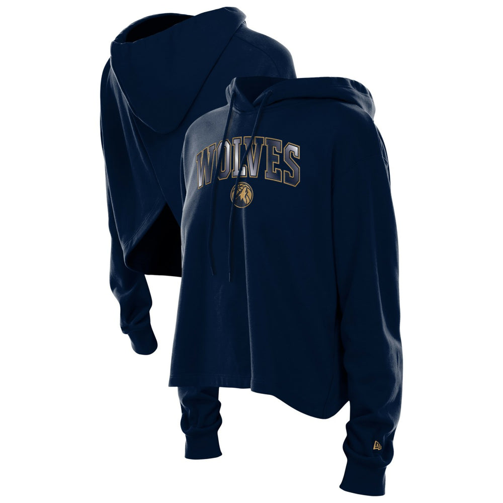 Navy Minnesota Timberwolves Women's Glam Game Open Back Hoodie | NBA