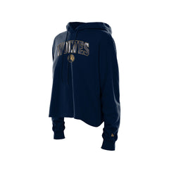 Navy Minnesota Timberwolves Women's Glam Game Open Back Hoodie | NBA