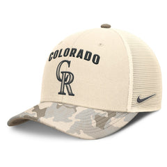 Colorado Rockies Nike Camo Natural Pack Rise Adjustable Trucker Hat - MLB Hats