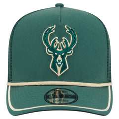 Hunter Green Milwaukee Bucks Vintage Team Rope A-Frame 9FIFTY Snapback Hat | NBA