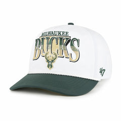 White/Hunter Green Milwaukee Bucks '47 Tribute Two-Tone Hitch Adjustable Hat | NBA