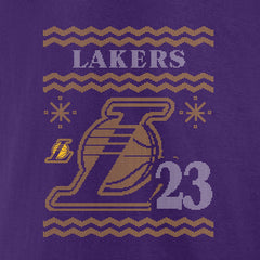 Purple LeBron James Los Angeles Lakers Ugly Sweater Name & Number T-Shirt | NBA