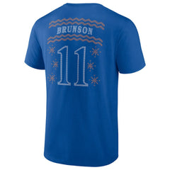 Blue Jalen Brunson New York Knicks Ugly Sweater Name & Number T-Shirt | NBA