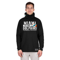 Miami Dolphins Functional Fandom Balaclava Helmet Stripe Tri-Blend Hoodie | NFL Discount