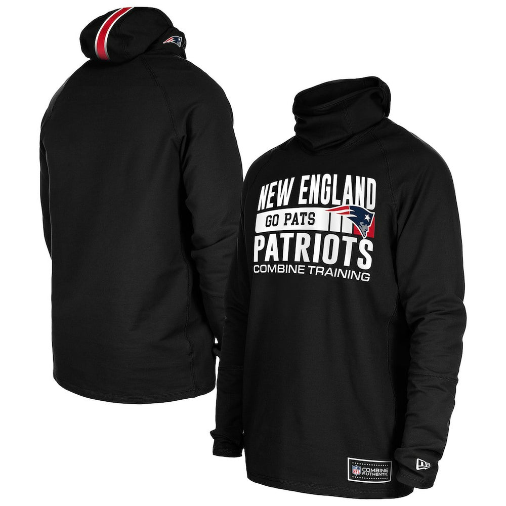 New England Patriots Functional Fandom Balaclava Helmet Stripe Tri-Blend Hoodie | NFL Sale