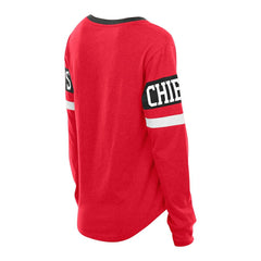 Kansas City Chiefs Women's Plus Size Throwback Lace-Up Long Sleeve T-Shirt | NFL On sale
