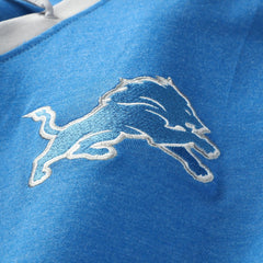 Detroit Lions Women's Plus Size Throwback Lace-Up Long Sleeve T-Shirt | NFL Hot