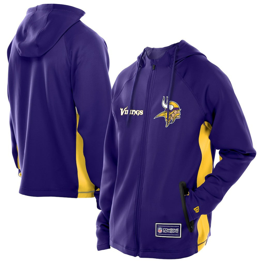 Minnesota Vikings Combine Authentic Raglan Scuba Full-Zip Hoodie | NFL New