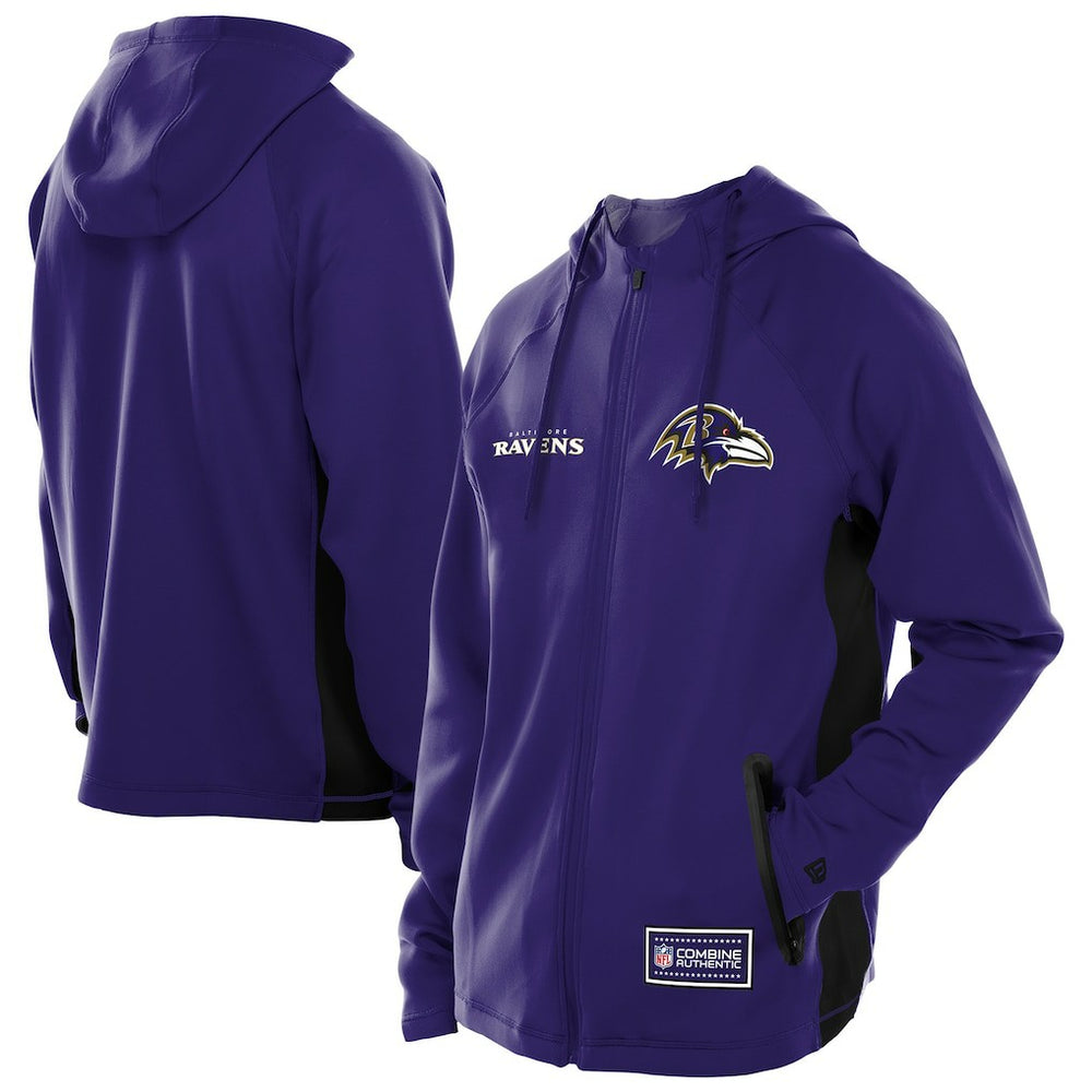 Baltimore Ravens Combine Authentic Raglan Scuba Full-Zip Hoodie | NFL Outlet
