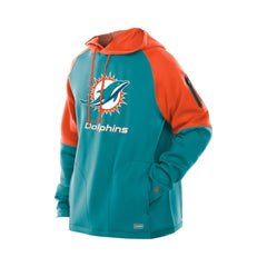 Miami Dolphins Combine Authentic Color Block Raglan Pullover Hoodie | NFL Online