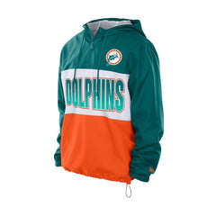 Miami Dolphins Ripstop Quarter-Zip Hooded Windbreaker | NFL Discount