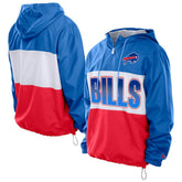 Buffalo Bills Ripstop Quarter-Zip Hooded Windbreaker | NFL Outlet