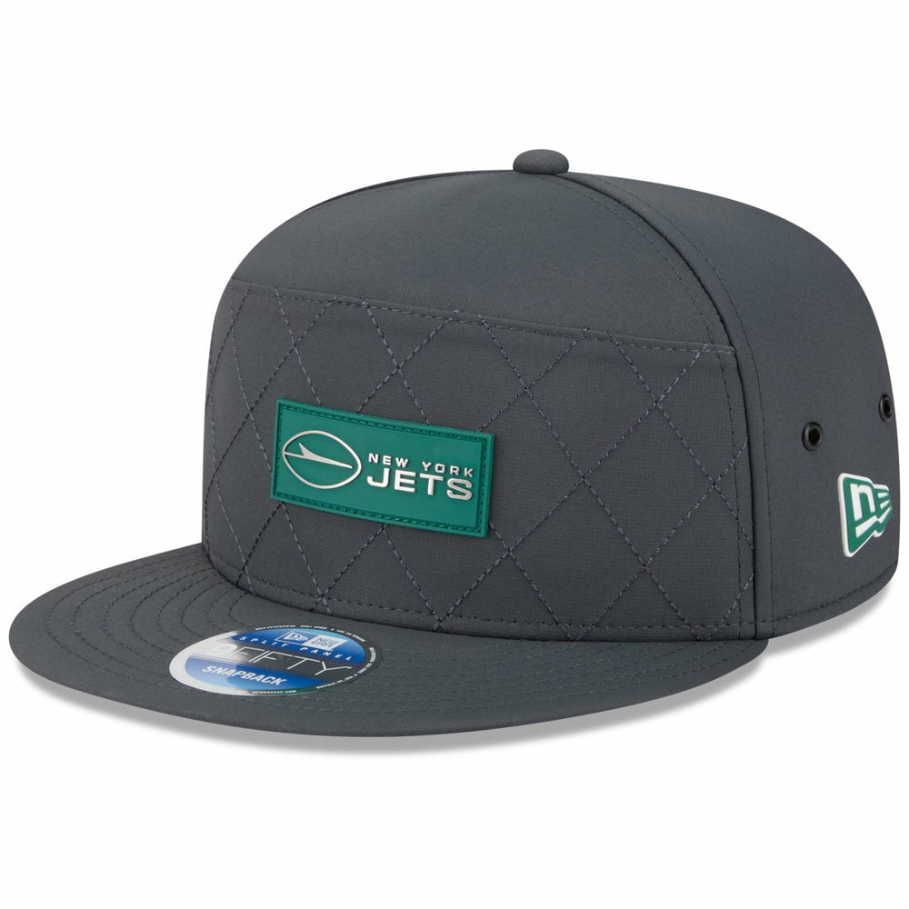 New York Jets 2025 Sideline Cold Weather Split Panel 9FIFTY Snapback Hat | NFL Hot