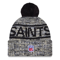 New Orleans Saints 2025 Sideline Cold Weather Cuffed Knit Hat with Pom | NFL Discount