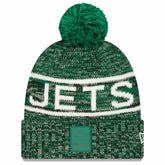 New York Jets 2025 Sideline Cold Weather Cuffed Knit Hat with Pom | NFL Hot