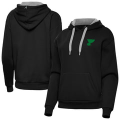 St. Louis Blues Antigua Women's St. Patrick's Day Victory Pullover Hoodie - NHL Hoodies