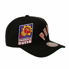 Black Phoenix Suns Busted Logo Wordmark Wrap-Around Pro Pinch Adjustable Hat | NBA