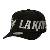 Los Angeles Kings Mitchell & Ness Busted Logo Wordmark Wrap-Around Pro Pinch Adjustable Hat - NHL Hats