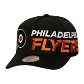 Philadelphia Flyers Mitchell & Ness Busted Logo Wordmark Wrap-Around Pro Pinch Adjustable Hat - NHL Hats