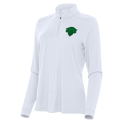 White New York Knicks Antigua Women's St. Patrick's Day Intent Quarter-Zip Top | NBA