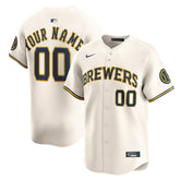 Milwaukee Brewers Nike Home Limited Custom Jersey - MLB Jerseys