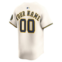 Milwaukee Brewers Nike Home Limited Custom Jersey - MLB Jerseys