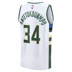 White Giannis Antetokounmpo Milwaukee Bucks Fast Break Replica Player Jersey | NBA