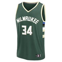 Hunter Green Giannis Antetokounmpo Milwaukee Bucks Fast Break Replica Player Jersey | NBA