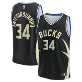 Black Giannis Antetokounmpo Milwaukee Bucks Fast Break Replica Player Jersey | NBA