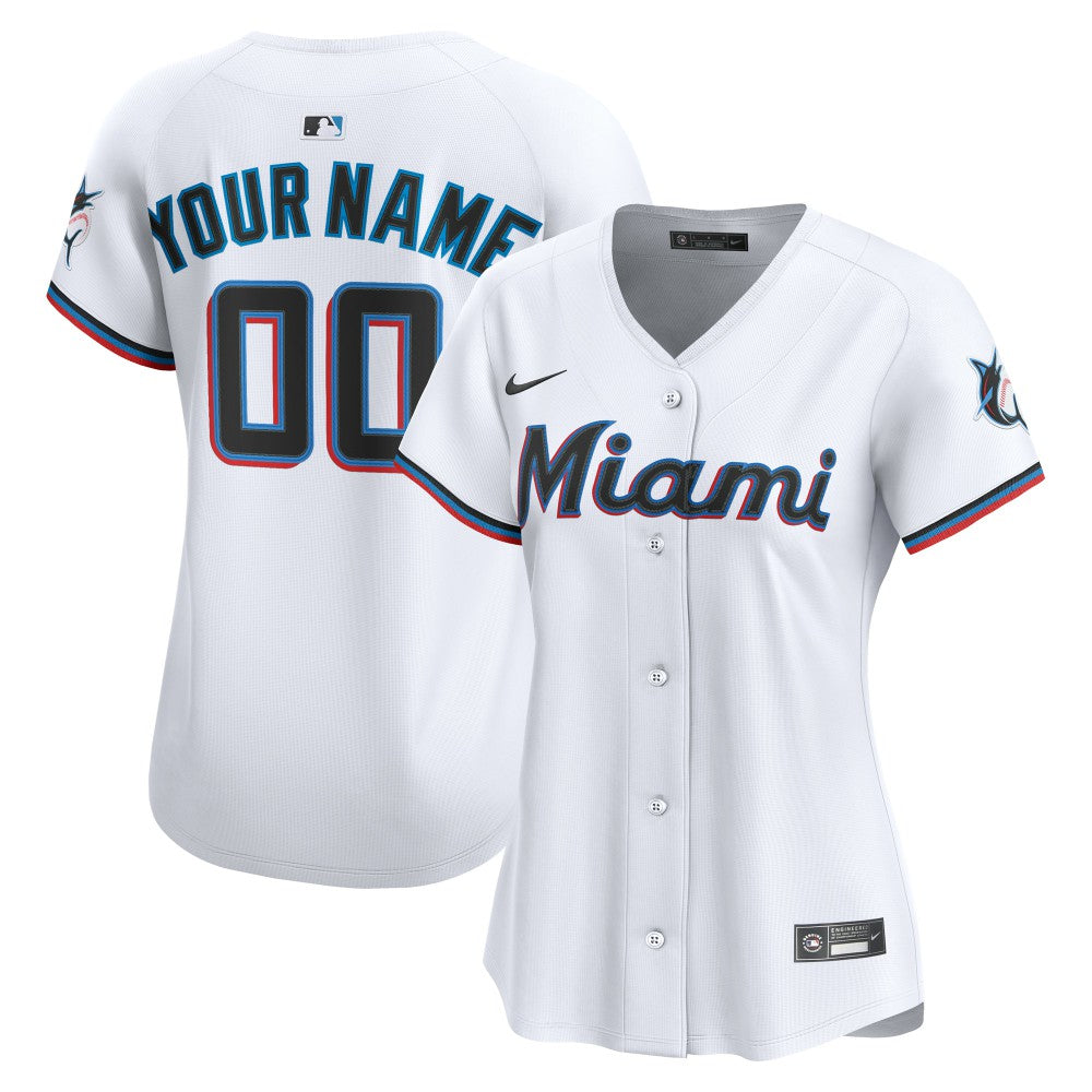 Miami Marlins Nike Women's Home Limited Custom Jersey - MLB Jerseys