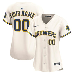 Milwaukee Brewers Nike Women's Home Limited Custom Jersey - MLB Jerseys