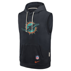 Miami Dolphins 2025 Rivalries Collection Standard Issue Sideline Dri-FIT Sleeveless Hoodie | NFL Sale
